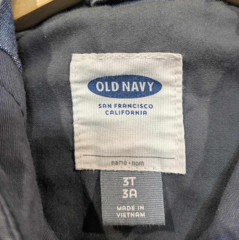 Old Navy‎ Utility Jacket In Gray Blue Size 3T Cotton Lightweight